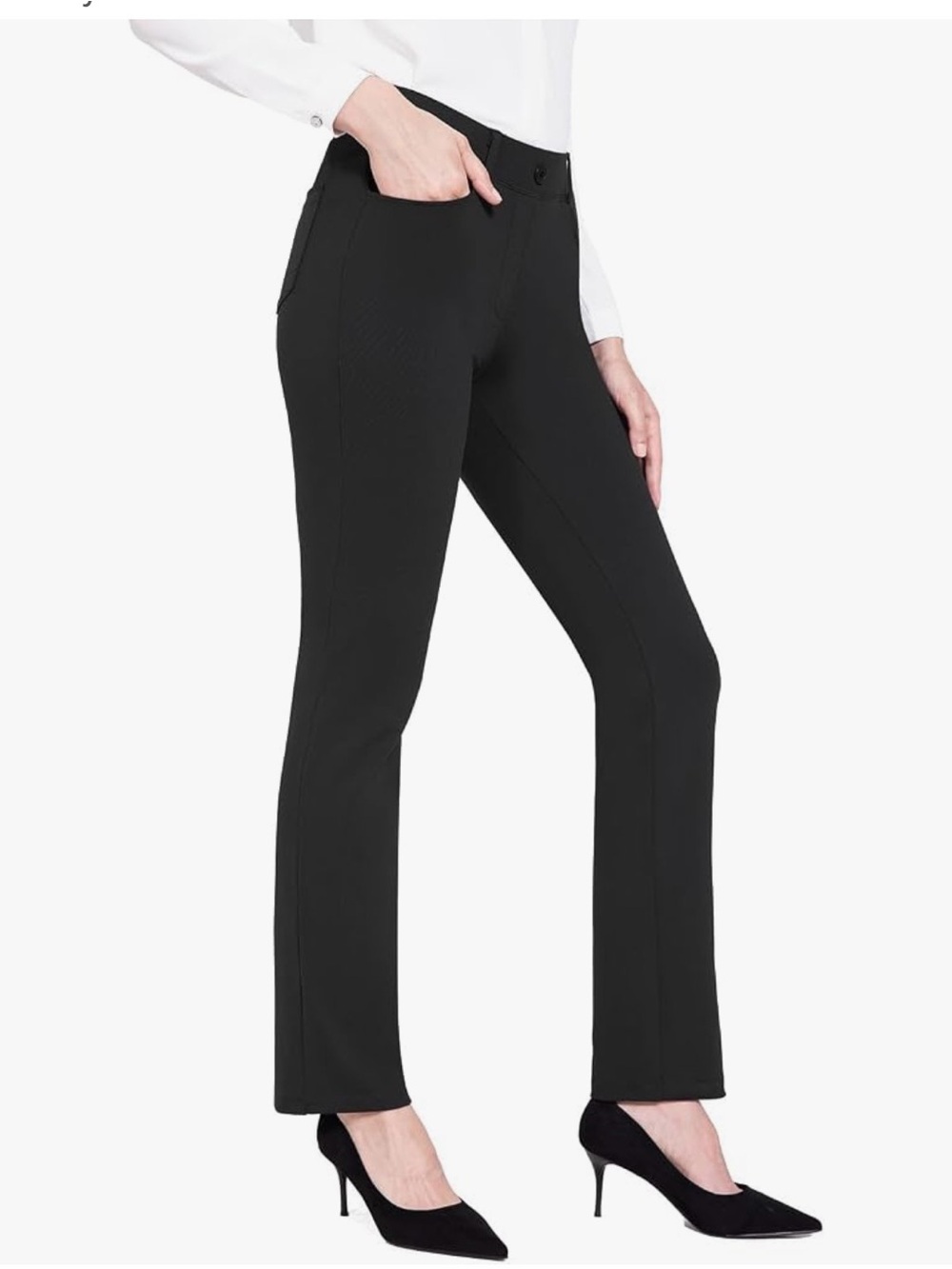 Baleaf Black Slim Yoga Dress Pants